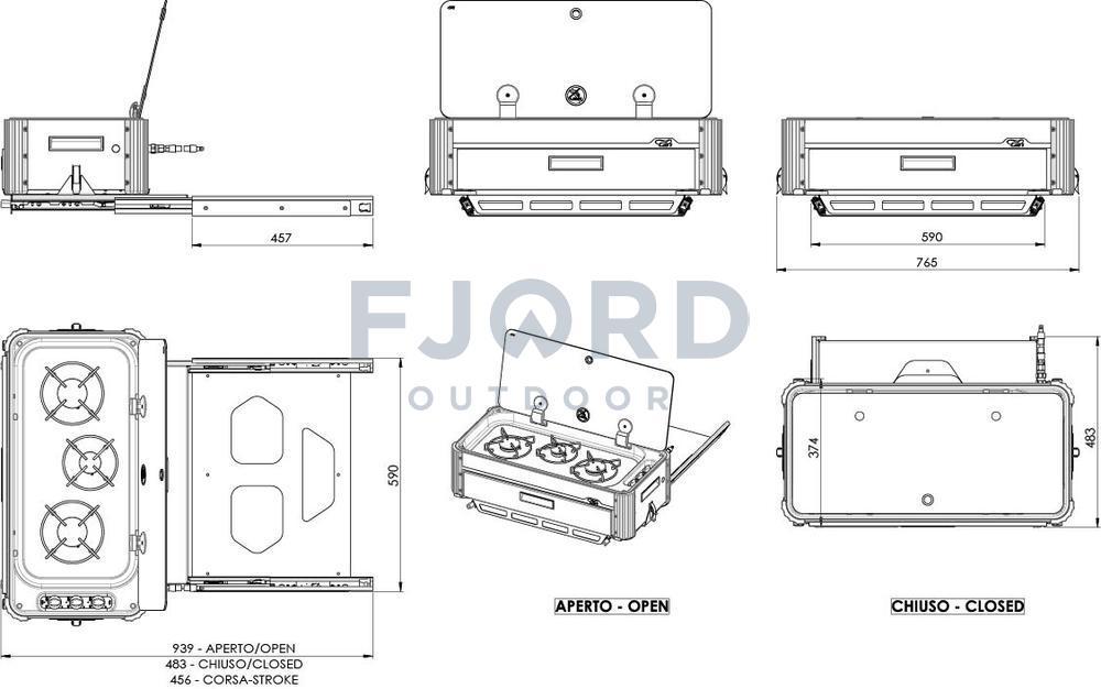 CAN Keuken losstaand 3 pits lang